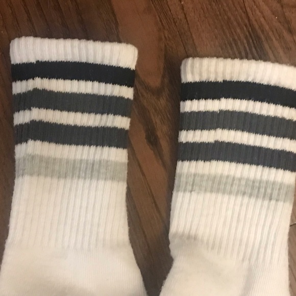 Used socks Classic White and Black Striped Socks crew socks tube socks worn - Picture 1 of 17